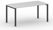 Rokovací kancelársky stôl PRIMO SQUARE, 160x80 cm, čierna podnož, biela