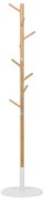 Věšák dřevěný stojanový, masiv bambus, bílá barva + přírodní odstín