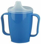 Hrnček s pítkom s dvoma viečkami 250 ml, modrá