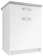 Kuchynská skrinka Belini spodná so zásuvkami 60 cm biely mat s pracovnou doskou TOR SDSZ1-60/0/WT/WT/0/E