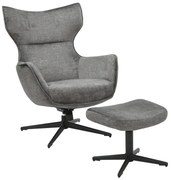 Kreslo VOGUE otočné o 360° zamatovo sivé