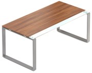 Stôl Creator 180 x 90 cm, sivá podnož, 2 nohy, orech