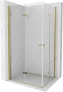 Mexen Lima Duo sprchová kabína, skladacie dvere 80 x 70 cm, transparentnéné, zlatá - 856-080-070-50-00-02
