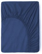 Tmavomodrá bavlnená elastická plachta Good Morning, 180 x 200 cm