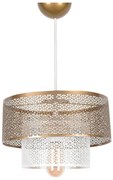 Závesné svietidlo v bielo-zlatej farbe s kovovým tienidlom ø 26,5 cm – Opviq lights