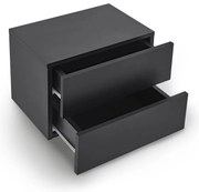 Závesný nočný stolík 40x29x30 cm čierny, 2 zásuvky