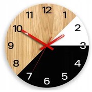Sammer Drevené nástenné hodiny Texas červené 33 cm Silent TeksasWoodRed