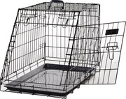 PawHut Veľká Prepravná Klietka pre Psov rozmer 77L x 47W x 55H cm, kovová čierna | Aosom