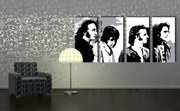 Ručne maľovaný POP Art obraz Beatles 4 dielny bea5