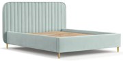 Čalúnená dvojlôžková posteľ v mentolovej farbe s úložným priestorom s roštom 160x200 cm Noto – Maison de Rêve