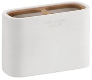 Gedy - Stojanček na zubné kefky NINFEA biela/bambus