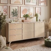 KOMODA FONDY JEDLIČKA SCANDI + PIESKOVO BÉŽOVÁ 158 cm