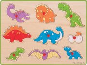 Vkládací puzzle DINO vícebarevné