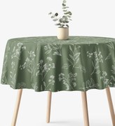 Goldea okrúhly obrus 100% bavlnené plátno - bylinkové lístky Ø 140 cm