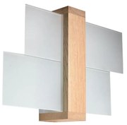Sollux SL.0077 - Nástenné svietidlo FENIKS 1 1xE27/60W/230V prírodné drevo SLX0049
