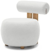 Biele dizajnové kreslo HANNA, dub