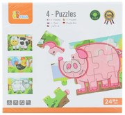 Viga drevené puzzle - farma