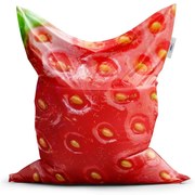 Sedací vak Classic detail jahody - detský, červená