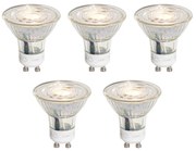 Sada 5 GU10 50 mm 3-krokovo stmievateľných LED žiaroviek Kelvin číra 4,9 W 450 lm 2000 – 2700 K