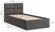 Čalúnená posteľ BORGO 90×200 cm čierna