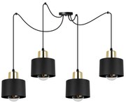 Závesné svietidlo Panta Spider, 4x čierne kovové tienidlo, g