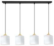 Závesné svietidlo Riffle Square, 4x biele sklenené tienidlo, b/g