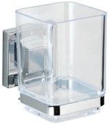 WENKO 22680100 -Pohárik VACUUM-LOC QUADRO ED 7,5x10 cm strieborný/lesklý chróm/priehľadný