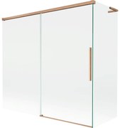 Mexen Rox, L posuvná 2-krídlová vaňová zástena 170 + 70 x 150 cm, 8mm číre sklo, medený matný profil, 8C9L-170-070-65-00