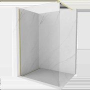 Mexen Kioto sprchová stěna Walk-in 180 x 200 cm, transparentní 8 mm, zlatá kartáčovaná - 800-180-101-55-00