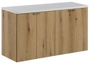 Závěsná skříňka pod umyvadlo Nova Oak s deskou 100 cm bílá/dub evoke