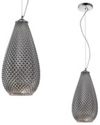 Závesné svietidlo Petra, 1x grafitové sklenené tienidlo, ch