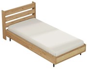 Jednolôžková posteľ 100 cm Otto 13 (bez roštu) (orech + dub + čierna). Akcia -18%. Vlastná spoľahlivá doprava až k Vám domov. 1106431