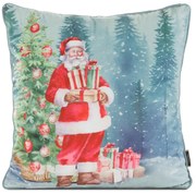 VIANOČNÁ DEKORAČNÁ OBLIEČKA NA VANKÚŠ SANTA4 45X45 CM VZOROVANÁ