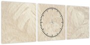 Obraz - Listy v textúre (s hodinami) (90x30 cm)