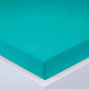 Napínacia plachta na posteľ jersey EXCLUSIVE tyrkysovo zelená 90 x 200 cm