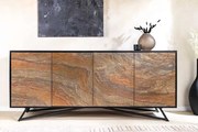 Luxusná komoda Stone z akáciového masívu a prírodného kameňa 175cm