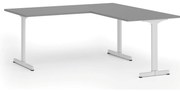 Kancelársky stôl PRIMO BETA L, 180x180 cm, biela podnož, grafit