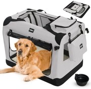Leopet Prepravný box pre psov XXXL, 102 x 69 x 69 cm, sivý