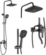 Rea Argus, sprchový set s vaňovou výlevkou, grafitová, REA-P6535