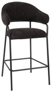 Barová stolička do kuchyne s opierkou na nohy Bianca, čalúnená, čierna