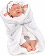 Bábika Lovely Baby so zavinovačkou sivá