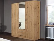 Šatníková skriňa so zrkadlom Case, 136 cm, dub artisan%