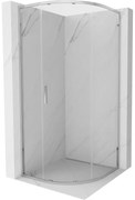 Mexen Exo, štvrťkruhový sprchovací kút s posuvnými dverami 70 x 70 cm, 6mm číre sklo, chrómový profil, 8131-070-070-01-00