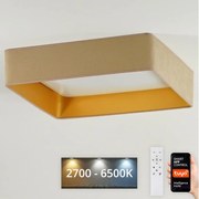 Brilagi-LED Stmievateľné svietidlo VELVET SQUARE LED/36W/230V Wi-Fi Tuya+DO béžová