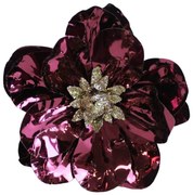 Ružová lesklá magnólia na štipci 12cm