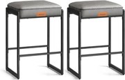 Barové stoličky VASAGLE EKHO 2ks - sivá ekokoža