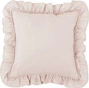 Boho vankúš s volánom a bublinkami púdrovo ružová 40x40cm