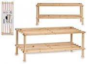 Dvojúrovňový drevený botník 7671, 74 cm