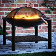 Gardebruk Ohnisko s priestorom na drevo FIRE, Ø55cm, čierna