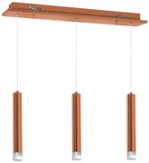 Závesné svietidlo Copper, 3x medené kovové tienidlo, c